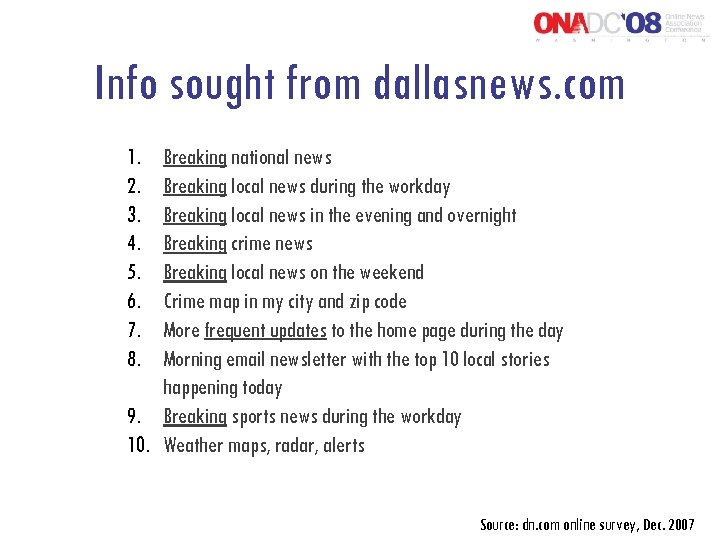 Info sought from dallasnews. com 1. 2. 3. 4. 5. 6. 7. 8. Breaking