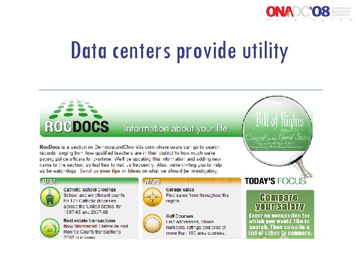 Data centers provide utility 
