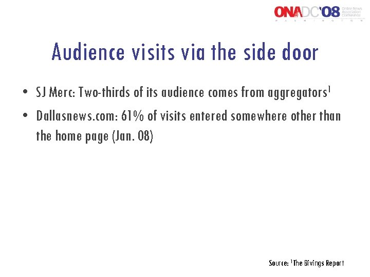 Audience visits via the side door • SJ Merc: Two-thirds of its audience comes
