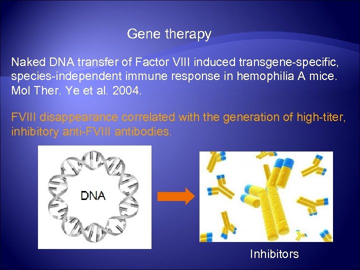 Gene therapy Naked DNA transfer of Factor VIII induced transgene-specific, species-independent immune response in