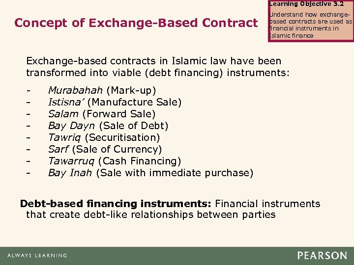 Learning Objective 3. 2 Concept of Exchange-Based Contract Understand how exchangebased contracts are used