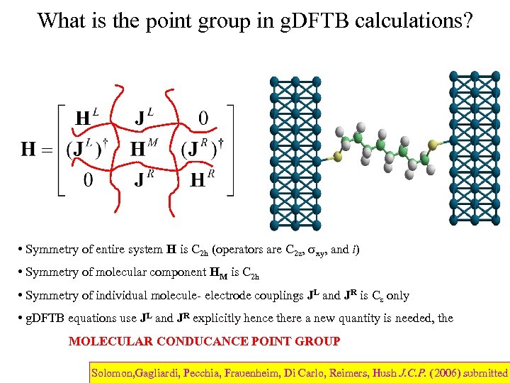 What is the point group in g. DFTB calculations? • Symmetry of entire system