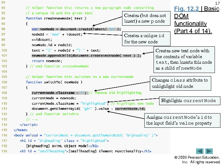 17 Creates (but does not insert) a new p node Creates a unique id