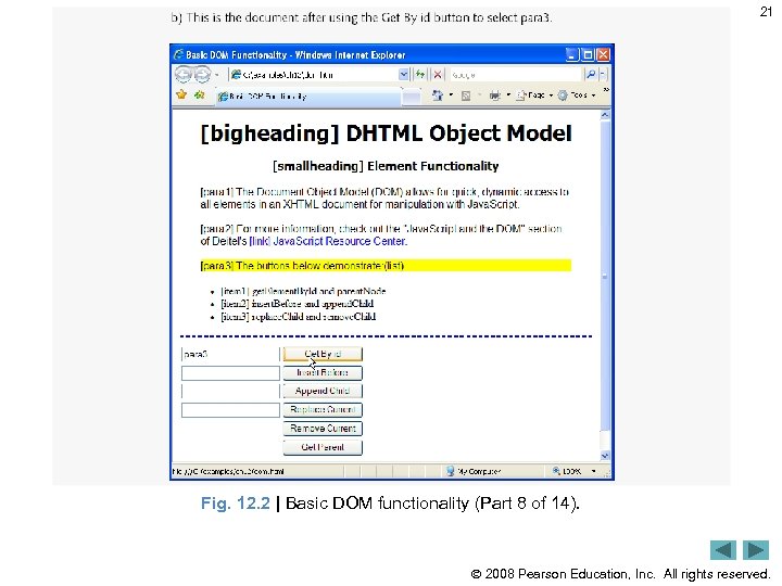 21 Fig. 12. 2 | Basic DOM functionality (Part 8 of 14). 2008 Pearson