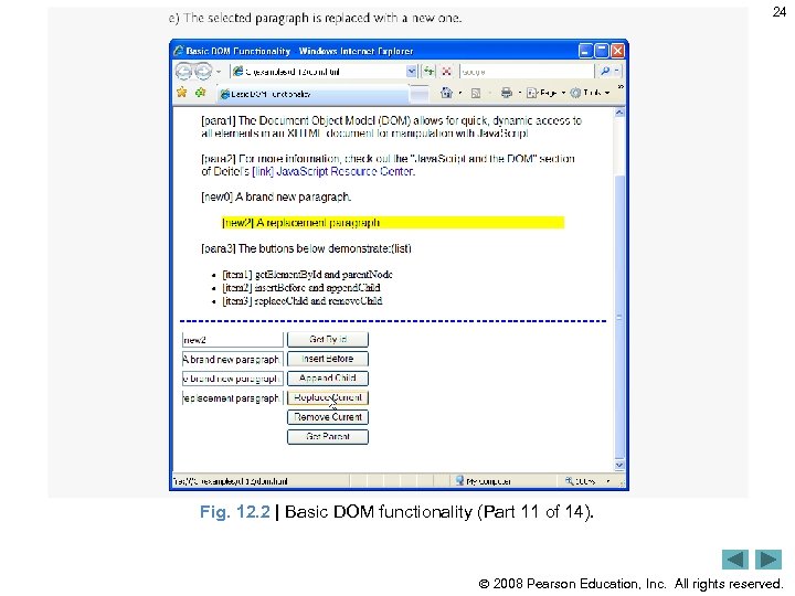 24 Fig. 12. 2 | Basic DOM functionality (Part 11 of 14). 2008 Pearson