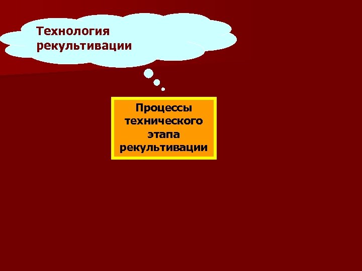 Технология рекультивации Процессы технического этапа рекультивации 