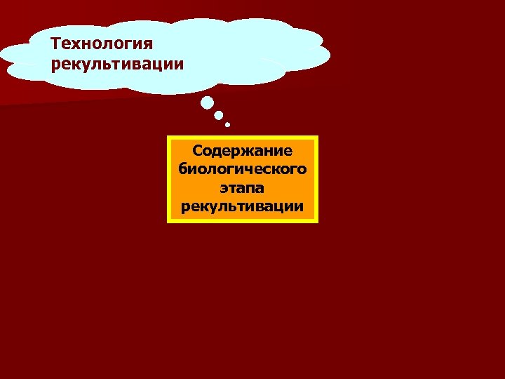 Технология рекультивации Содержание биологического этапа рекультивации 