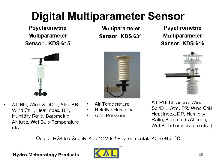 Digital Multiparameter Sensor Psychrometric Multiparameter Sensor - KDS 615 • AT-RH, Wind Sp. /Dir.