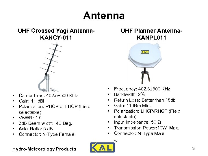 Antenna UHF Crossed Yagi Antenna. KANCY-011 • Carrier Freq: 402. 5± 500 KHz •