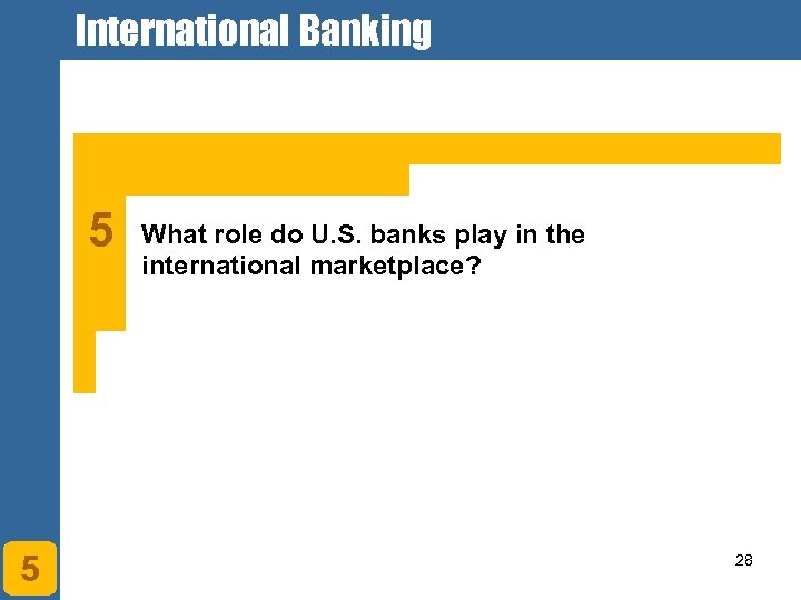 International Banking 5 5 What role do U. S. banks play in the international