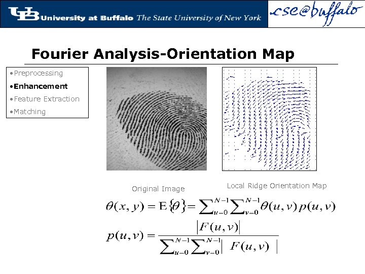 Fourier Analysis-Orientation Map • Preprocessing • Enhancement • Feature Extraction • Matching Original Image