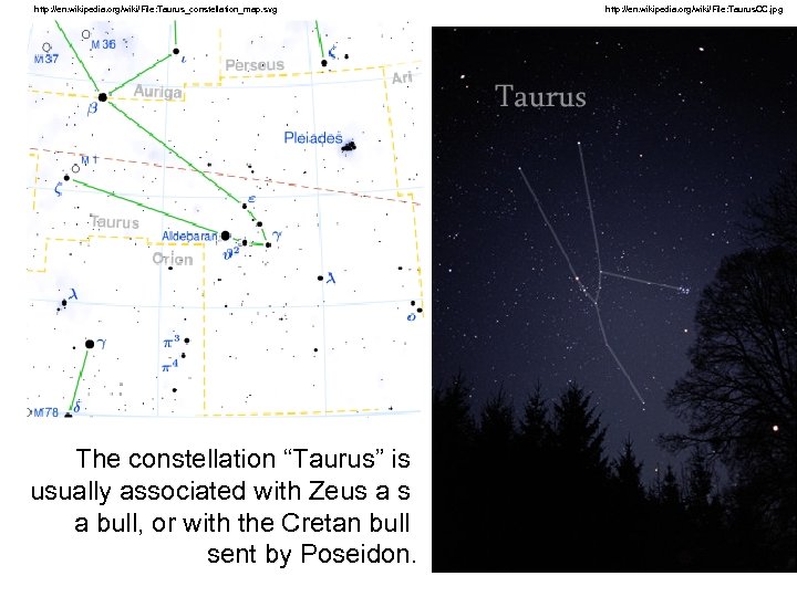 http: //en. wikipedia. org/wiki/File: Taurus_constellation_map. svg The constellation “Taurus” is usually associated with Zeus