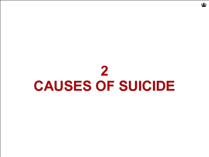 2 CAUSES OF SUICIDE 