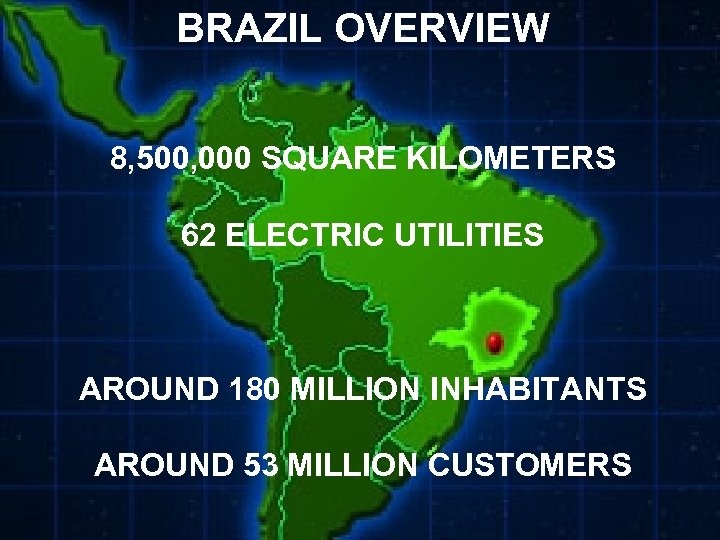BRAZIL OVERVIEW Introdução o motivo da discussão 8, 500, 000 SQUARE KILOMETERS Ø Identifique-se