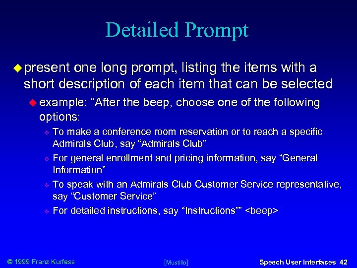 Detailed Prompt present one long prompt, listing the items with a short description of