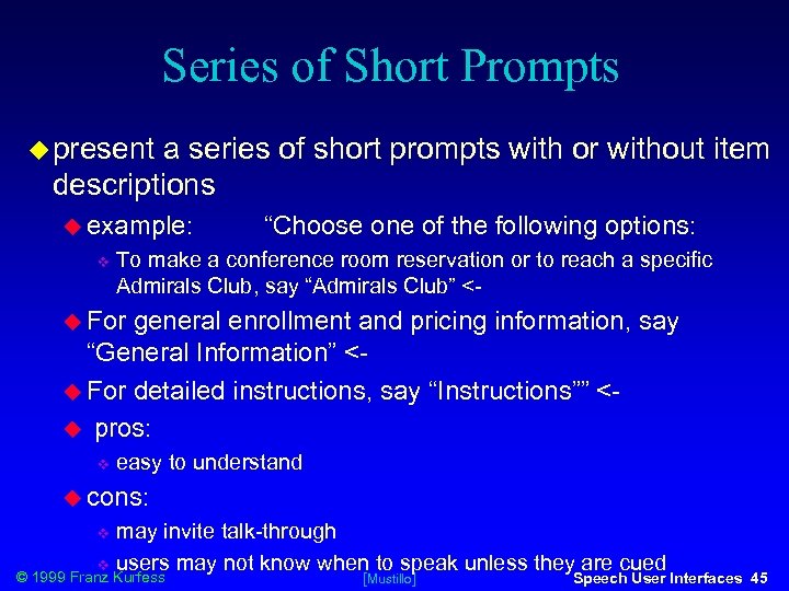 Series of Short Prompts present a series of short prompts with or without item