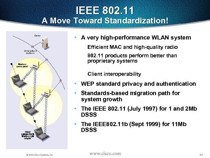 IEEE 802. 11 A Move Toward Standardization! • A very high-performance WLAN system Efficient