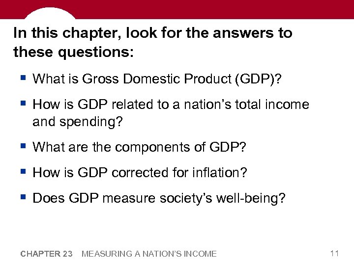 In this chapter, look for the answers to these questions: § What is Gross