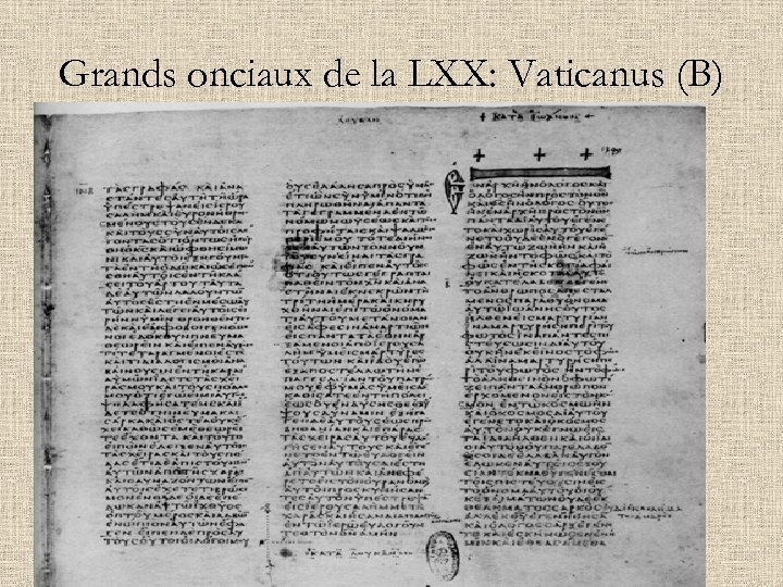 Grands onciaux de la LXX: Vaticanus (B) 