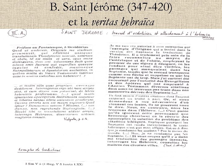 B. Saint Jérôme (347 -420) et la veritas hebraïca 