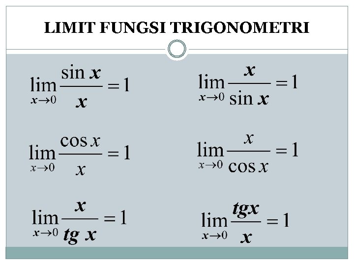 LIMIT FUNGSI TRIGONOMETRI 