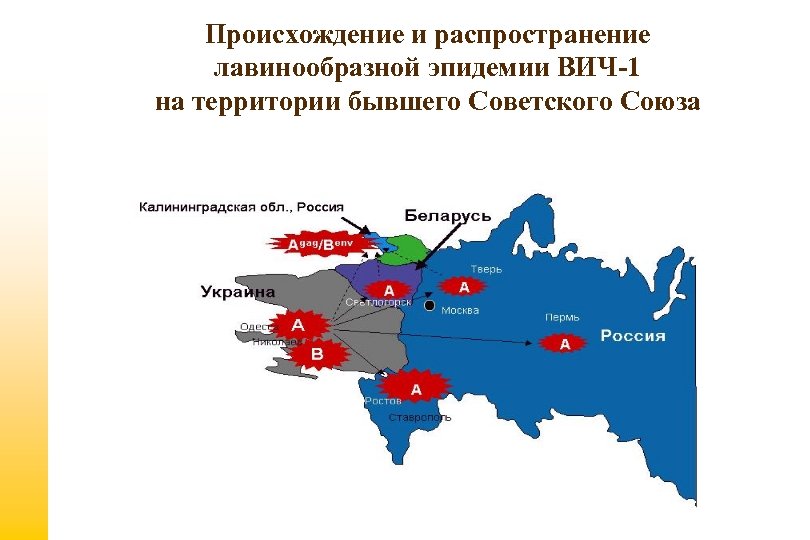 Происхождение и распространение лавинообразной эпидемии ВИЧ-1 на территории бывшего Советского Союза 