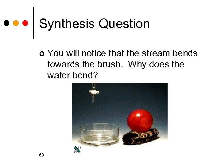 Synthesis Question ¢ 68 You will notice that the stream bends towards the brush.