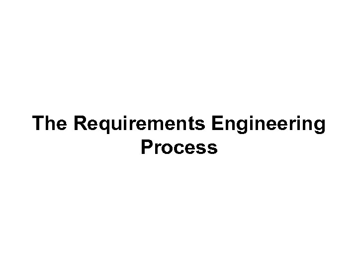 The Requirements Engineering Process 