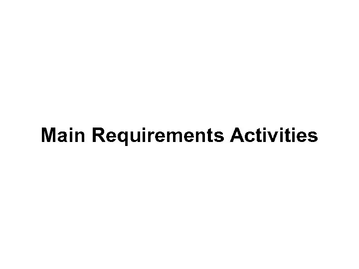 Main Requirements Activities 