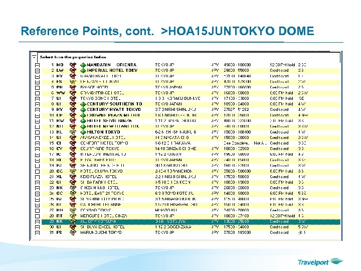 Reference Points, cont. >HOA 15 JUNTOKYO DOME 