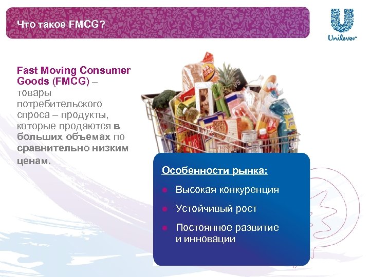 Что такое FMCG? Fast Moving Consumer Goods (FMCG) – товары потребительского спроса – продукты,