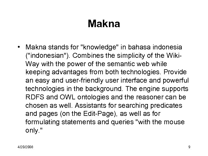 Makna • Makna stands for 