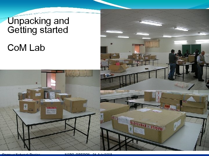 Unpacking and Getting started Co. M Lab Campus Network Design NSRC, OREGON 24 July