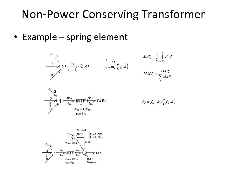Non-Power Conserving Transformer • Example – spring element 
