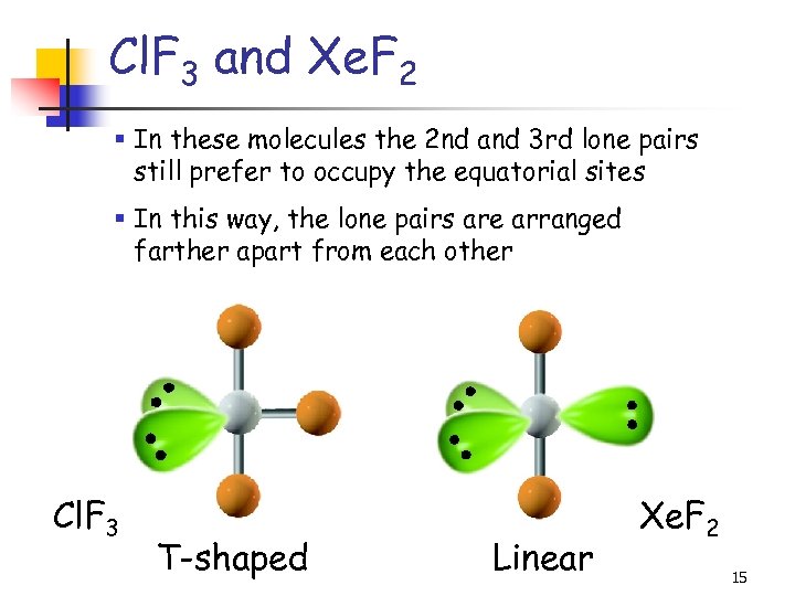 Cl. F 3 and Xe. F 2 § In these molecules the 2 nd