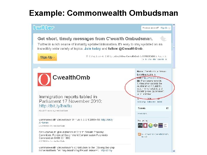 Example: Commonwealth Ombudsman 