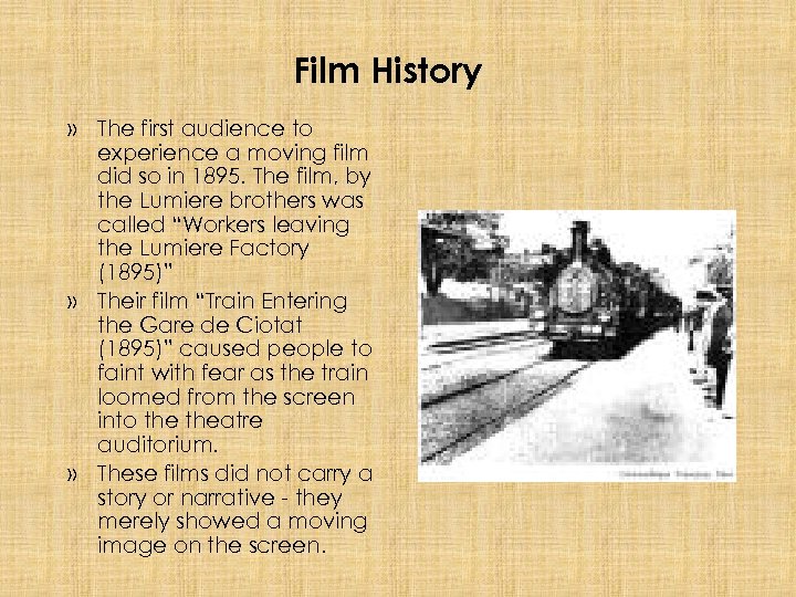 Film History » The first audience to experience a moving film did so in