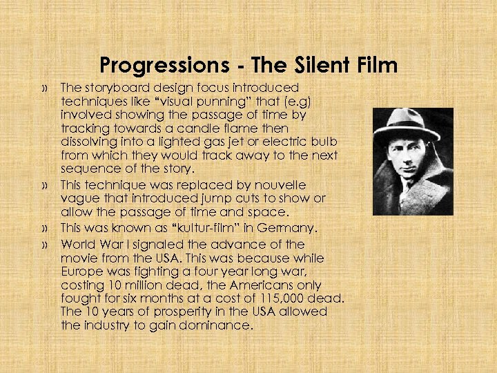 Progressions - The Silent Film » » » » The storyboard design focus introduced