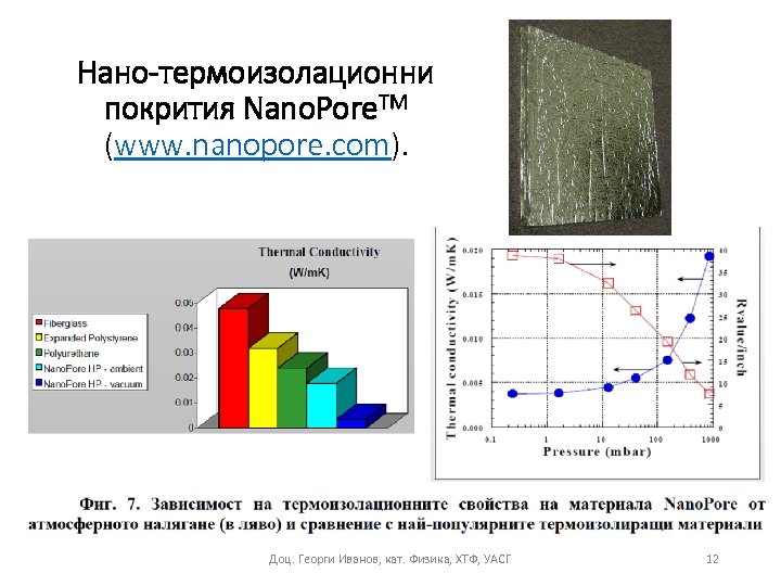 Нано-термоизолационни покрития Nano. Pore. ТМ (www. nanopore. com). Доц. Георги Иванов, кат. Физика, ХТФ,