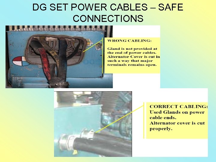 DG SET POWER CABLES – SAFE CONNECTIONS 