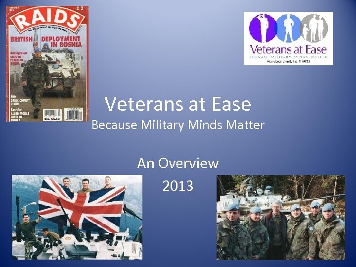 Veterans at Ease Because Military Minds Matter An Overview 2013 
