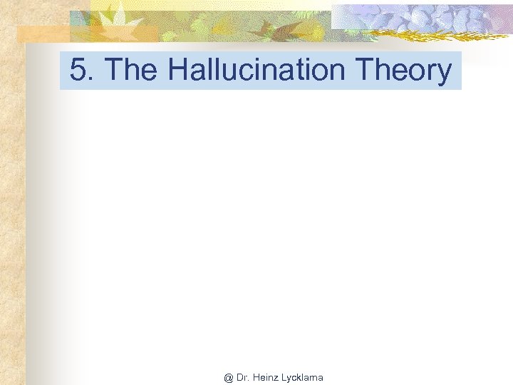 5. The Hallucination Theory @ Dr. Heinz Lycklama 