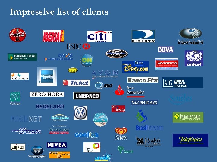 Impressive list of clients 