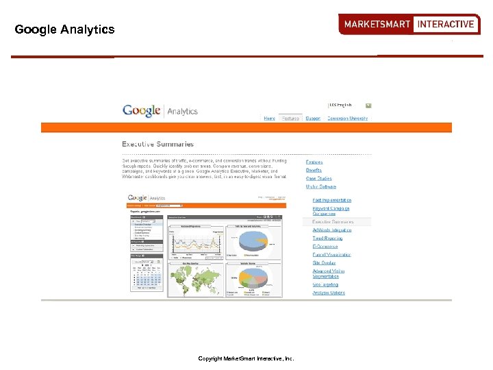 Google Analytics Copyright Market. Smart Interactive, Inc. 