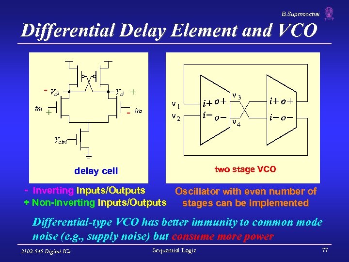 B. Supmonchai Differential Delay Element and VCO - Vo 2 in 1 Vo 1