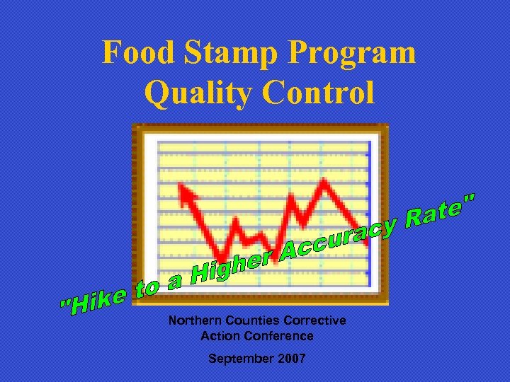 Food Stamp Program Quality Control Northern Counties Corrective Action Conference September 2007 