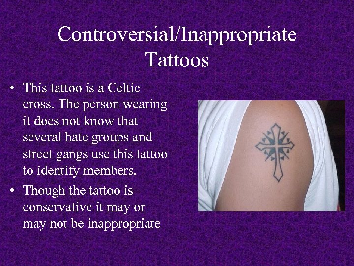 Controversial/Inappropriate Tattoos • This tattoo is a Celtic cross. The person wearing it does