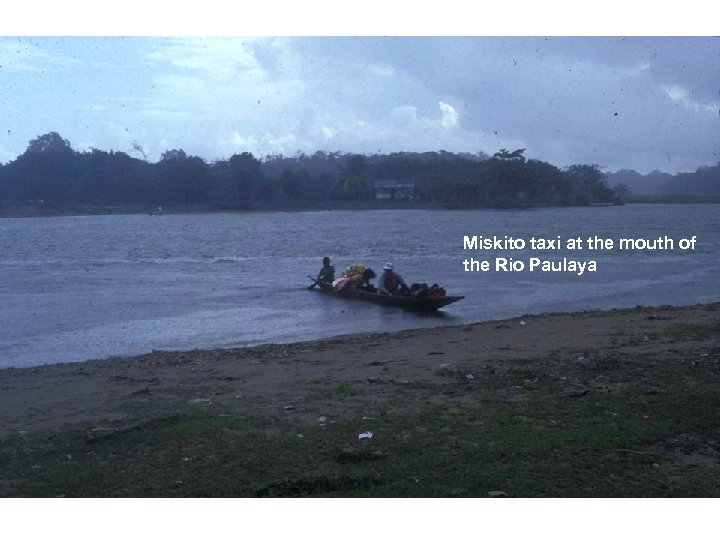 Miskito taxi at the mouth of the Rio Paulaya 