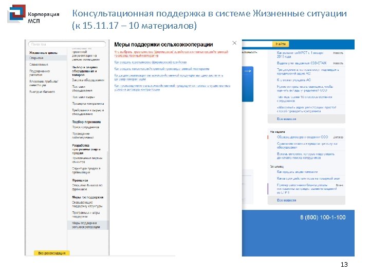 Консультационная поддержка в системе Жизненные ситуации (к 15. 11. 17 – 10 материалов) 13
