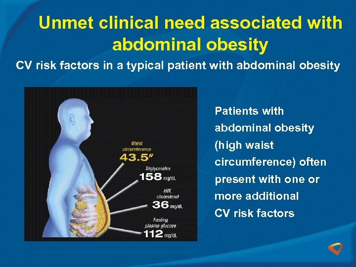 Unmet clinical need associated with abdominal obesity CV risk factors in a typical patient